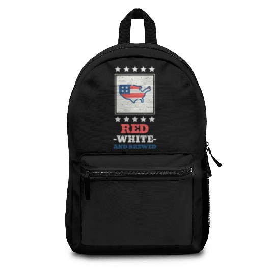 Red White And Brewed 4th of July Backpacks