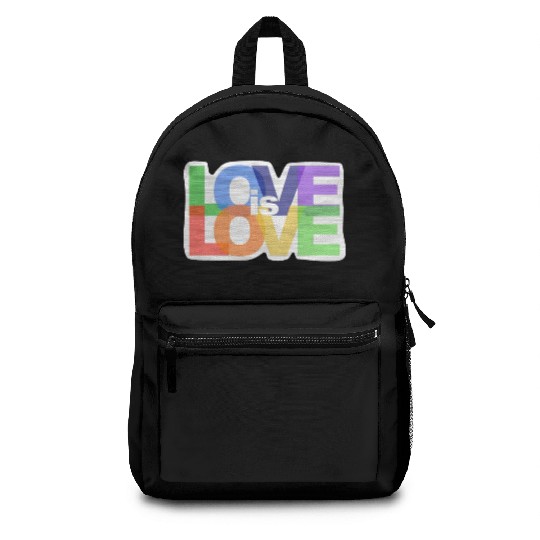 love is love lgbt rainbow colored Backpacks