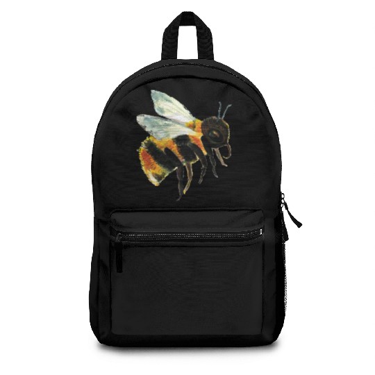 Cute Bumble Bee Flying Illustration Backpacks