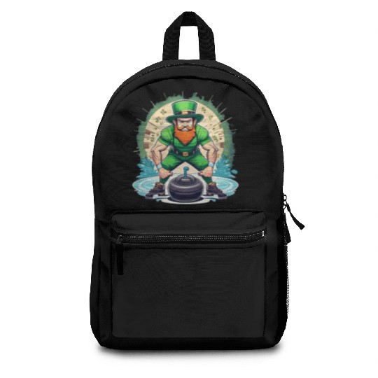 St. Patrick's Day Shamrock St Paddy's Day Curling Backpacks