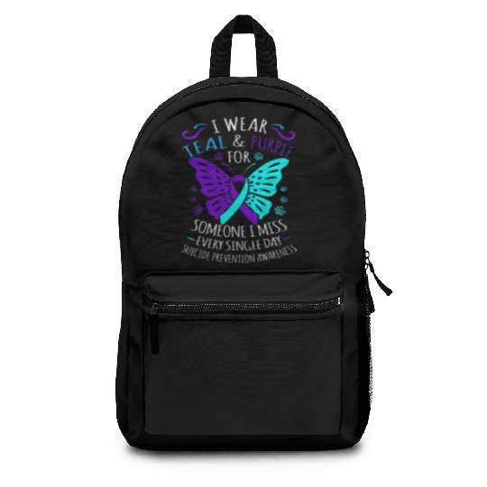 I Wear Teal And Purple For Someone Backpacks