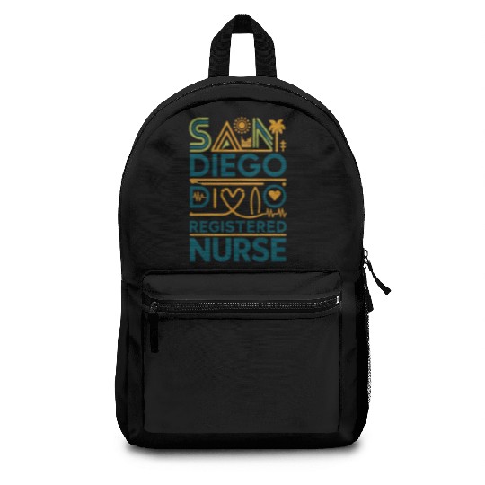 San Diego Registered Nurse Graphic Design Backpacks