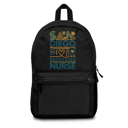 San Diego Registered Nurse Graphic Design Backpacks
