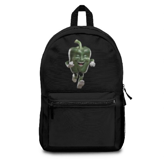 Green Bell Pepper Running Realistic Backpacks