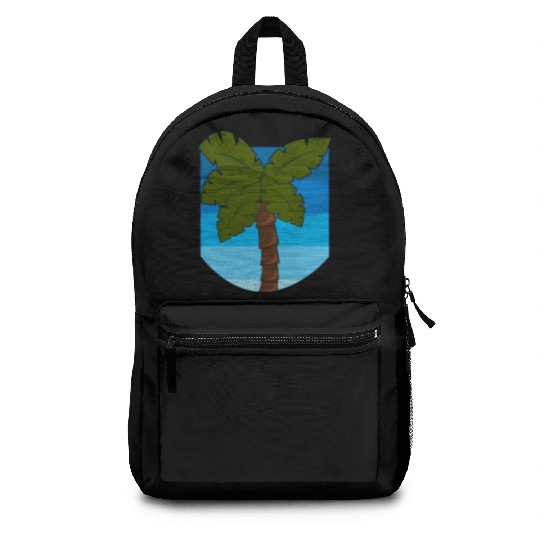 Tropical Palm Tree Over an Ocean Backpacks