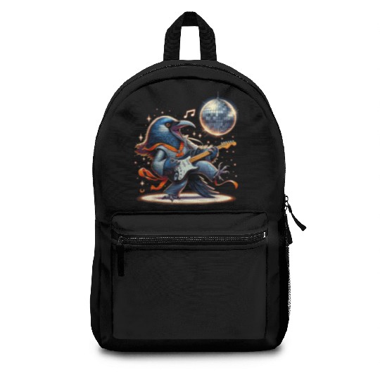 Disco Ball Guitar Raven Backpacks