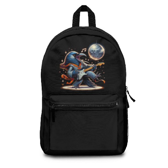 Disco Ball Guitar Raven Backpacks