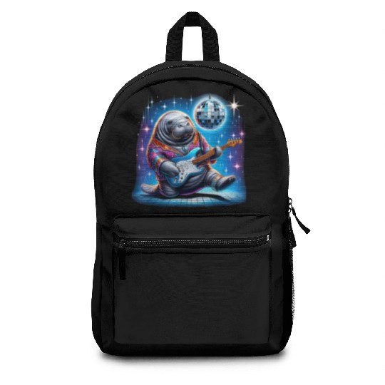 Disco Ball Guitar Manatee Backpacks
