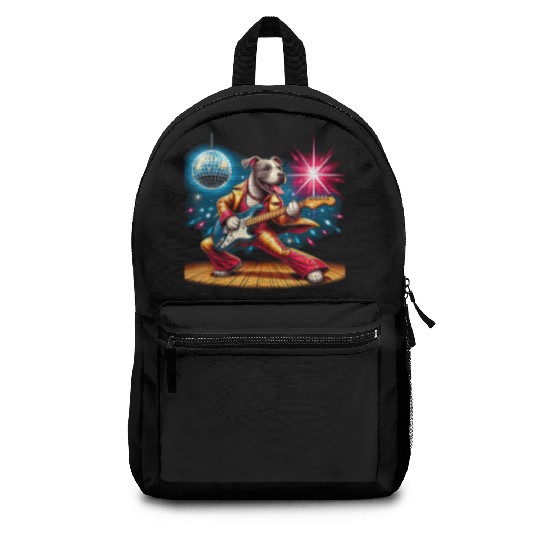 Disco Ball Guitar dog Backpacks