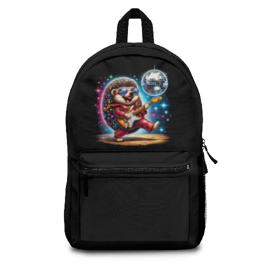 Disco Ball Guitar Hedgehog Backpacks