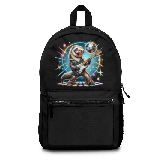 Disco Ball Guitar Ferret Backpacks