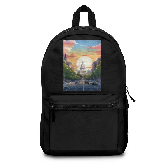 Sunset in US Capitol Washington DC Backpacks