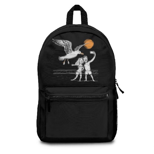 Seagull Surprise: The Ultimate Beach Photobomb Backpacks