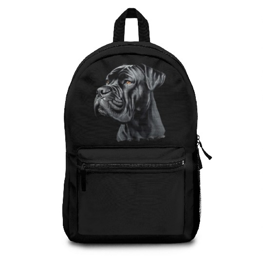 Black Cane Corso Dog Art Backpacks, Realistic Dog