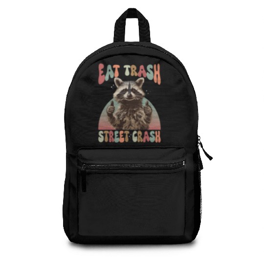 Funny Possum Raccoon Eat Trash Street Crash Backpacks
