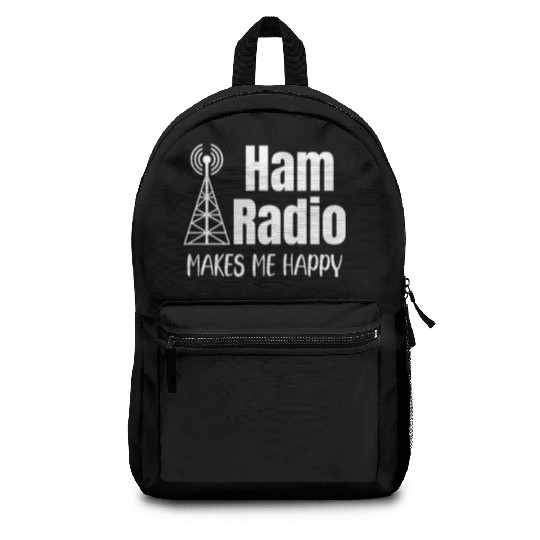 Ham Radio Makes Me Happy Antenna Antique Analyzer Backpacks