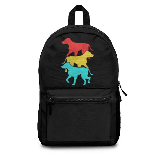 Colorful Retro Silhouette Rhodesian Ridgeback Dog Backpacks