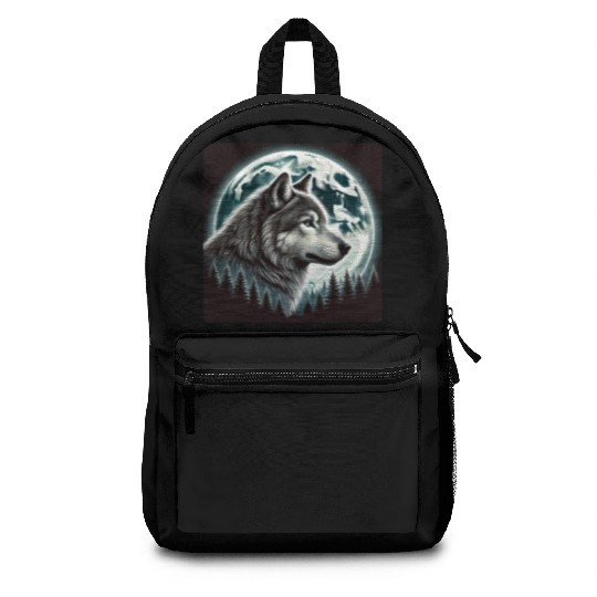 Nature Moon Alpha Cute Wolf Moon nature Backpacks