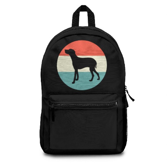 Retro Weimaraner Dog Silhouette Backpacks