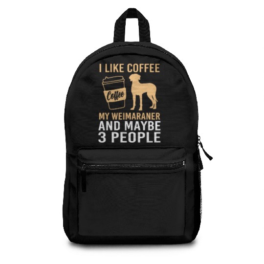 Dog Pun Coffee Lover Pet Coffee And Weimaraner Backpacks