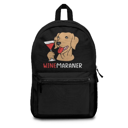 Winemaraner Dog Mom Wine Lover Funny Weimaraner Backpacks