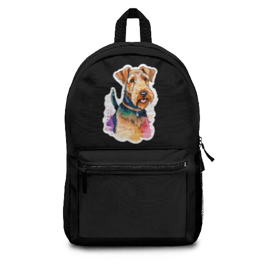 Airedale Terrier Watercolor Backpacks