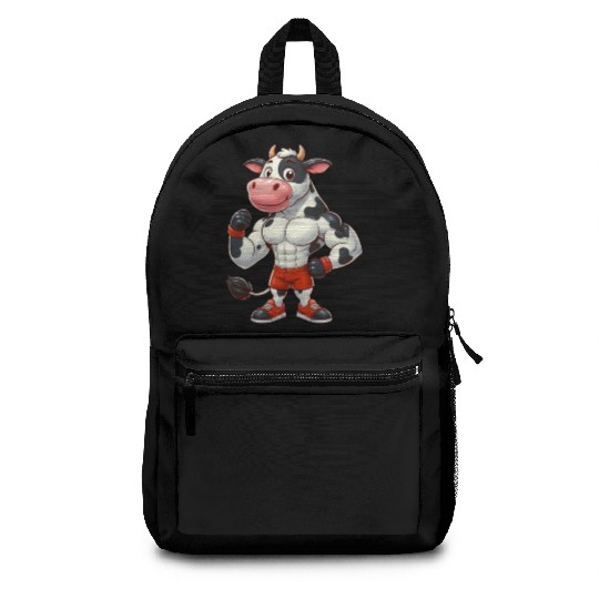 Cow bull fitness workout gym training bodybuilder Backpacks