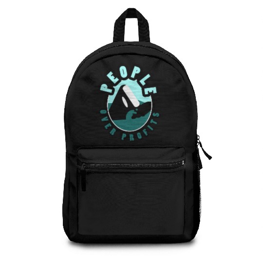Orca People Over Profits Backpacks