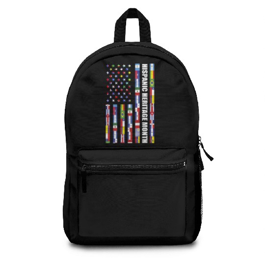 Hispanic Heritage month USA Flag all Countries Backpacks