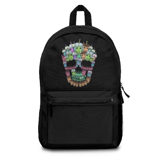 Bubble Tea Skull Backpacks Men Boba Tea