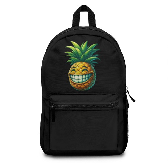 Pineapple fruit summer cartoon smile sweet cool Backpacks