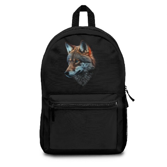 Wolf Portrait Animal Print Backpacks