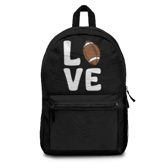 Football Heart I Love Football Backpacks