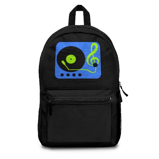 Music Clef Note Record Plate Vinyl DJ Party Treble Backpacks