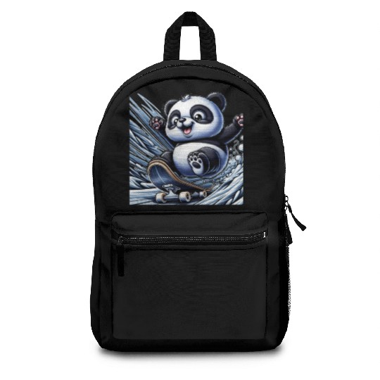 Cute Skater Panda Backpacks