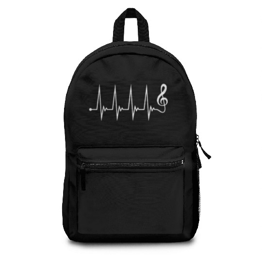 Music Clef Note Violin Treble Sound Pulse ECG Backpacks