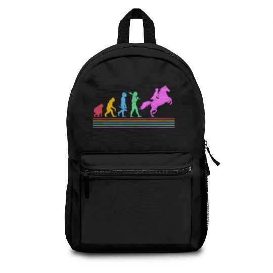 Retro Equestrian Riding Horse Racing Evolution Backpacks