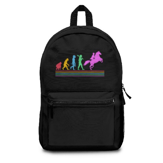 Retro Equestrian Riding Horse Racing Evolution Backpacks
