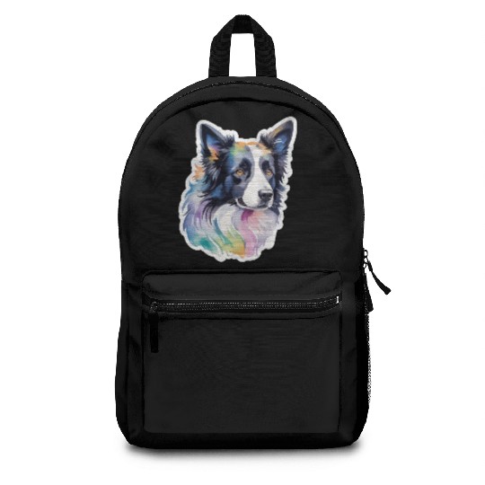 Border Collie Watercolor Backpacks