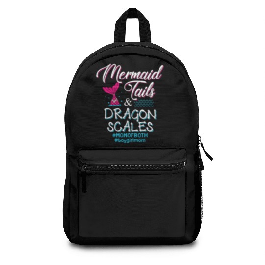 Womens Mermaid Tails and Dragon Scales Mom of Both Backpacks