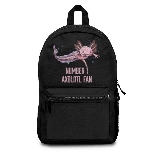 Number One Axolotl Fan Funny Salamander Humor Axol Backpacks