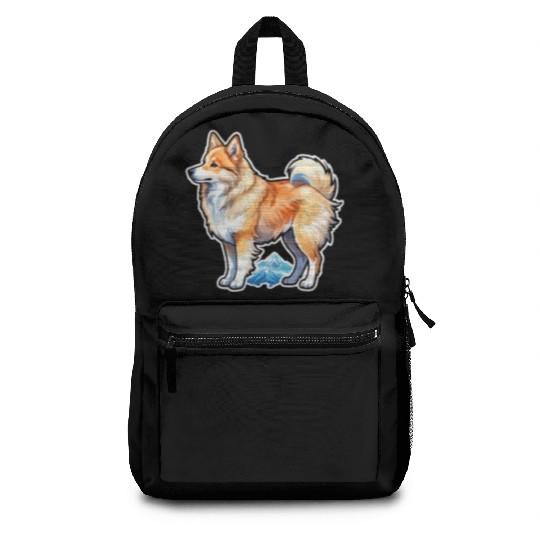 Icelandic Sheepdog Watercolor Backpacks