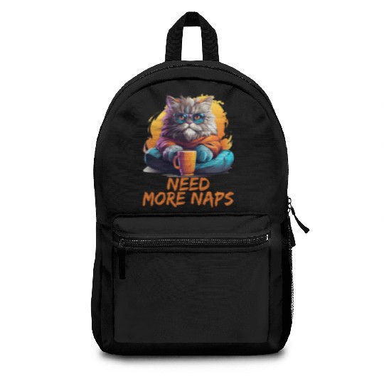 Persian Cat Need More Naps Kitten Cat Memes Backpacks