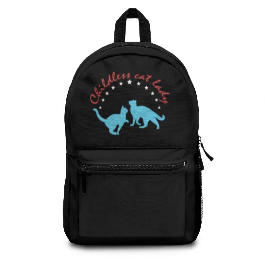 Vintage And Retro Funny Childless Cat Lady Backpacks