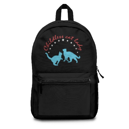 Vintage And Retro Funny Childless Cat Lady Backpacks