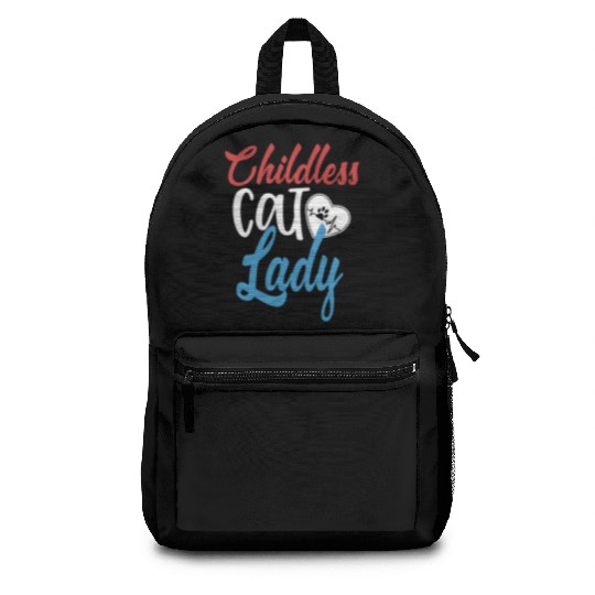 Vintage And Retro Funny Childless Cat Lady Backpacks