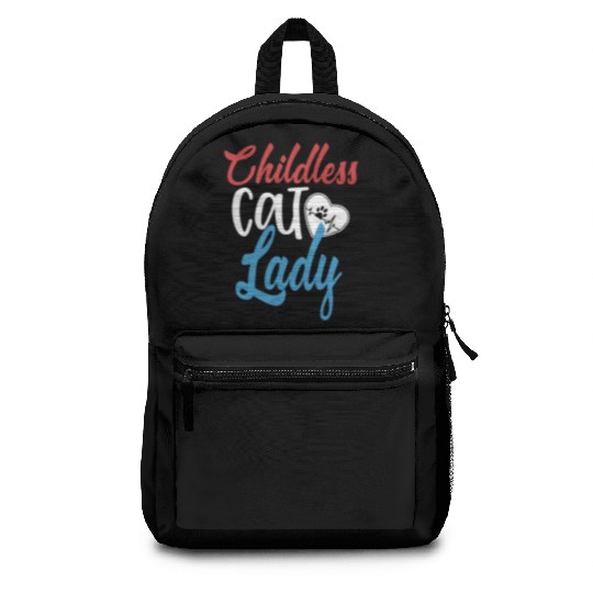 Vintage And Retro Funny Childless Cat Lady Backpacks