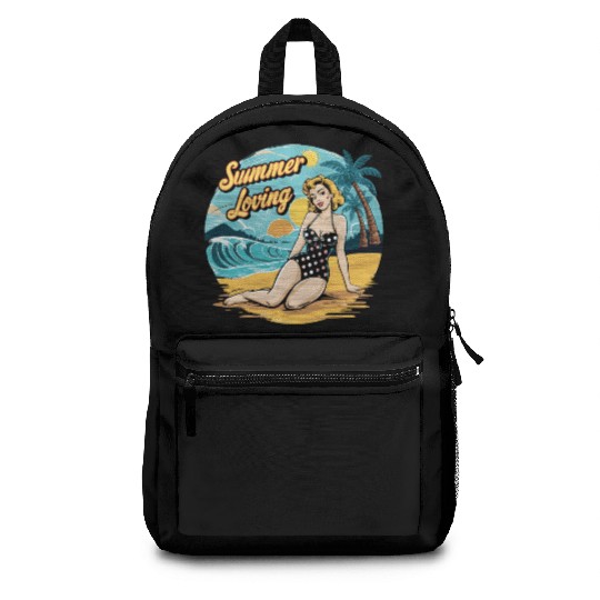 Retro Summer Loving Beach Vibes for a Beach Lover Backpacks