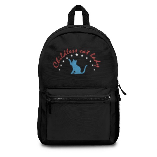 Vintage And Retro Funny Childless Cat Lady Backpacks