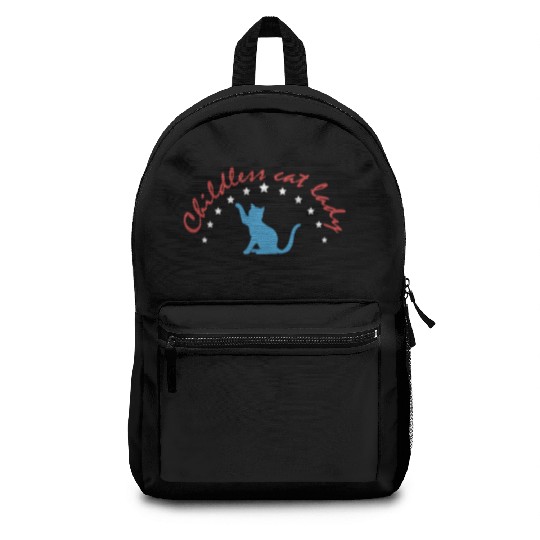 Vintage And Retro Funny Childless Cat Lady Backpacks